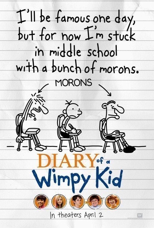 Diary of a Wimpy Kid is similar to Un zimbet pentru mai tirziu.